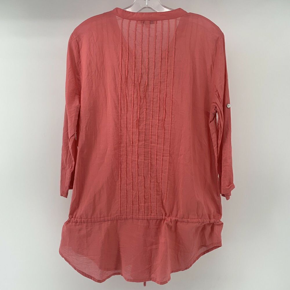 Black Rainn Pink Ruffle Popover Blouse Medium - Picture 2 of 8